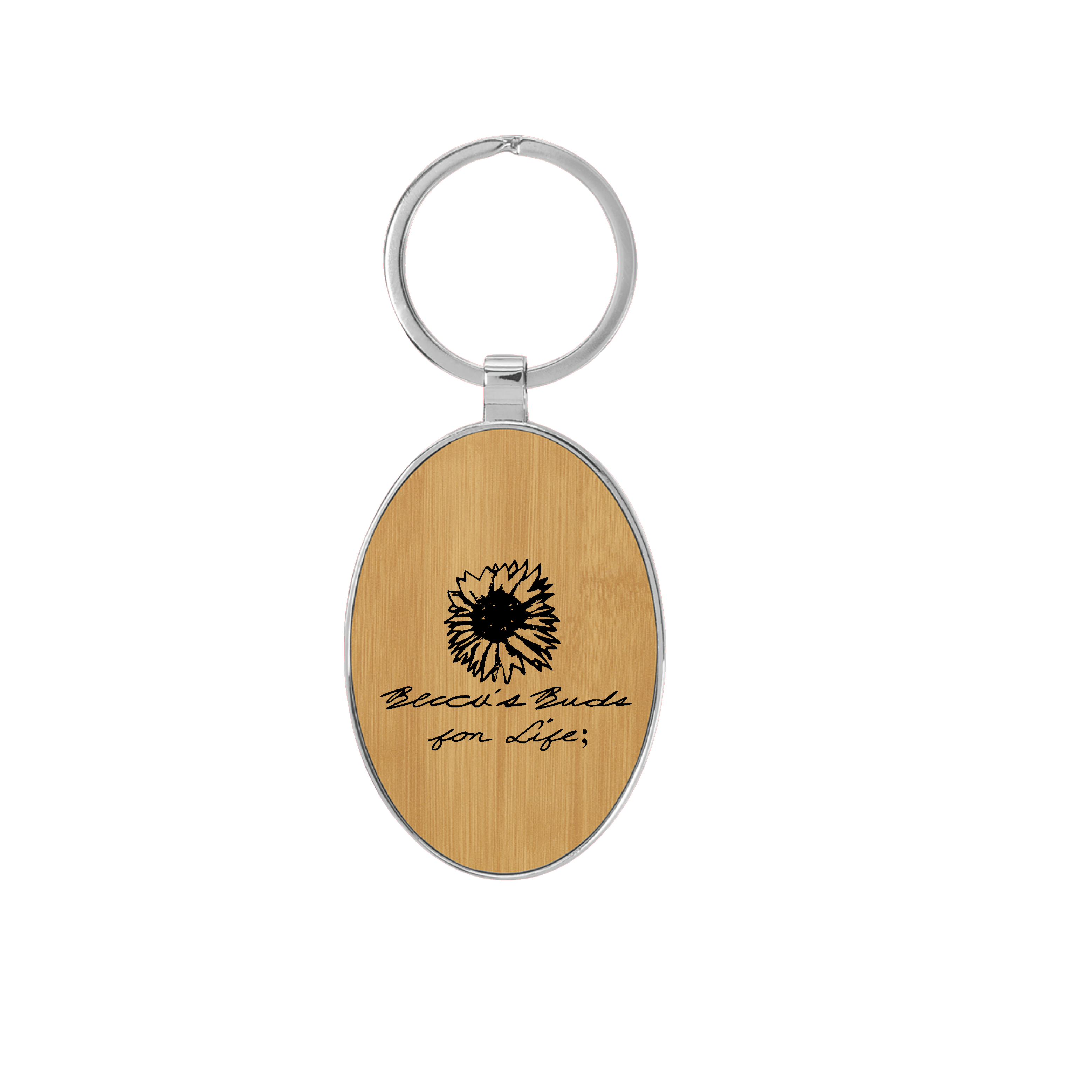 Beccas Buds For Life Bamboo Keychain